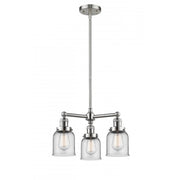 Bell - 3 Light - 19 inch - Brushed Satin Nickel - Stem Hung - Chandelier