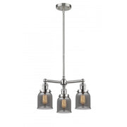 Bell - 3 Light - 19 inch - Brushed Satin Nickel - Stem Hung - Chandelier