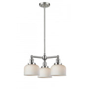 Bell - 3 Light - 22 inch - Brushed Satin Nickel - Stem Hung - Chandelier