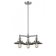 Railroad - 3 Light - 19 inch - Brushed Satin Nickel - Stem Hung - Chandelier