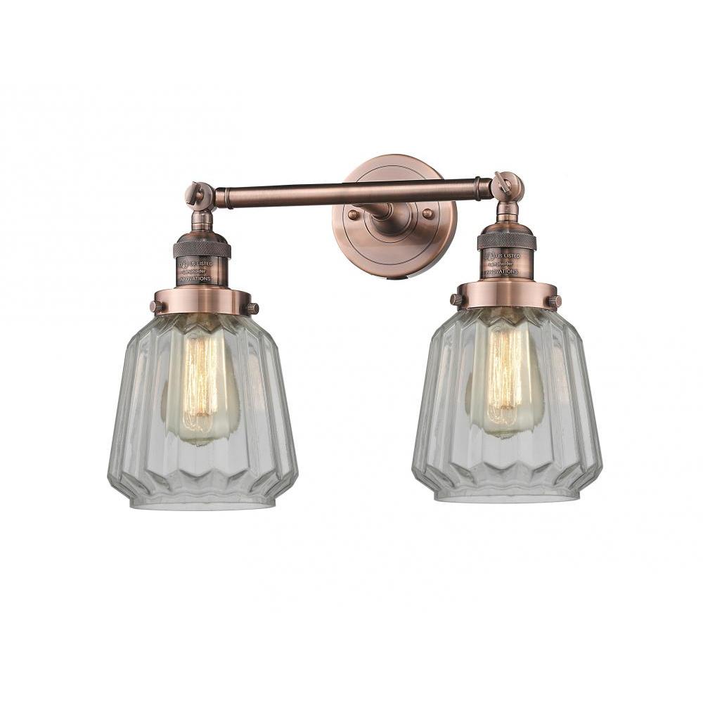 Chatham - 2 Light - 16 inch - Antique Copper - Adjustable Bath Vanity Light