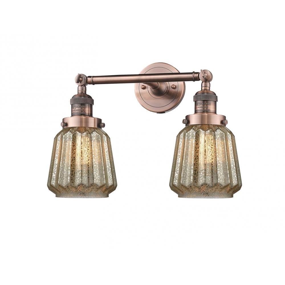 Chatham - 2 Light - 16 inch - Antique Copper - Adjustable Bath Vanity Light