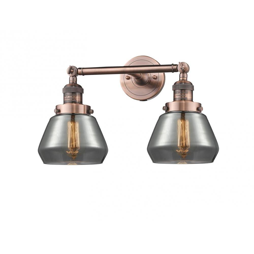 Fulton - 2 Light - 17 inch - Antique Copper - Adjustable Bath Vanity Light