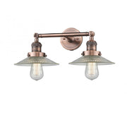 Halophane - 2 Light - 18 inch - Antique Copper - Adjustable Bath Vanity Light