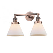 Cone - 2 Light - 18 inch - Antique Copper - Adjustable Bath Vanity Light