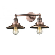 Railroad - 2 Light - 18 inch - Antique Copper - Adjustable Bath Vanity Light