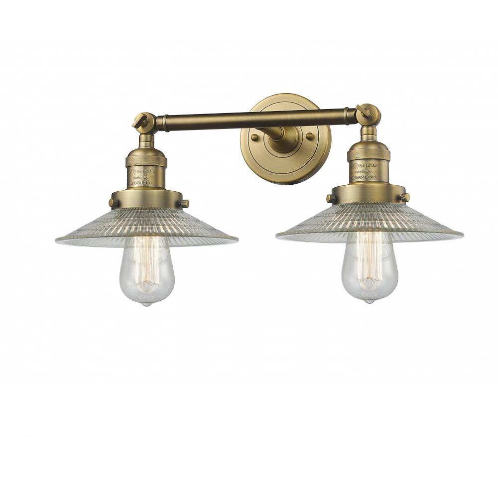 Halophane - 2 Light - 18 inch - Brushed Brass - Adjustable Bath Vanity Light