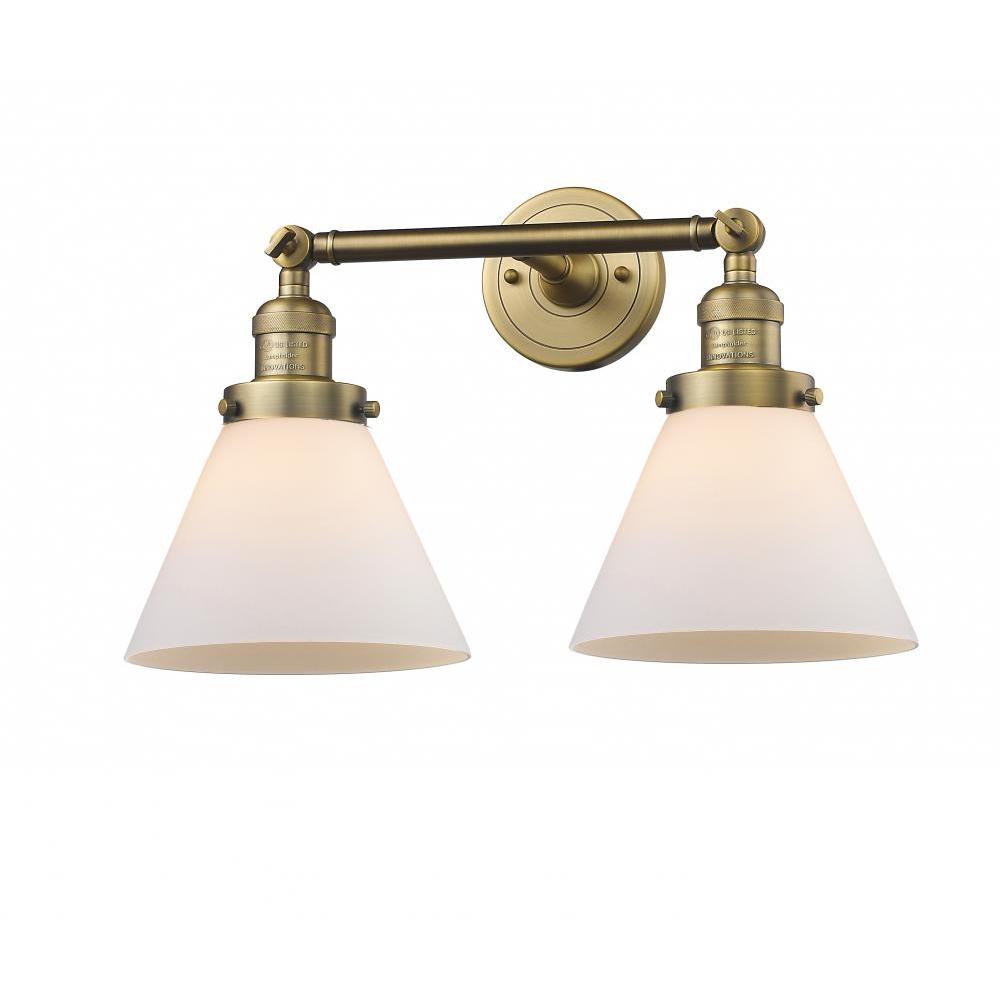 Cone - 2 Light - 18 inch - Brushed Brass - Adjustable Bath Vanity Light