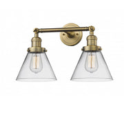 Cone - 2 Light - 18 inch - Brushed Brass - Adjustable Bath Vanity Light
