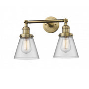 Cone - 2 Light - 16 inch - Brushed Brass - Adjustable Bath Vanity Light