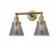 Cone - 2 Light - 16 inch - Brushed Brass - Adjustable Bath Vanity Light