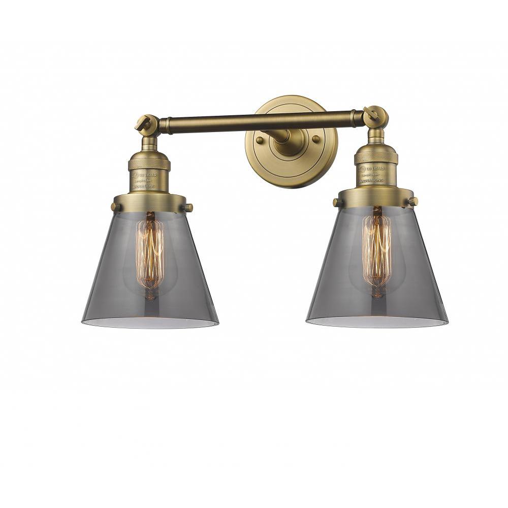 Cone - 2 Light - 16 inch - Brushed Brass - Adjustable Bath Vanity Light