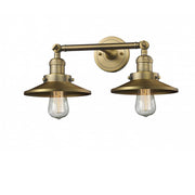 Railroad - 2 Light - 18 inch - Brushed Brass - Adjustable Bath Vanity Light