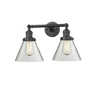 Cone - 2 Light - 18 inch - Oil Rubbed Bronze - Adjustable Bath Vanity Light