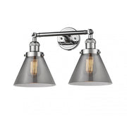Cone - 2 Light - 18 inch - Polished Chrome - Adjustable Bath Vanity Light