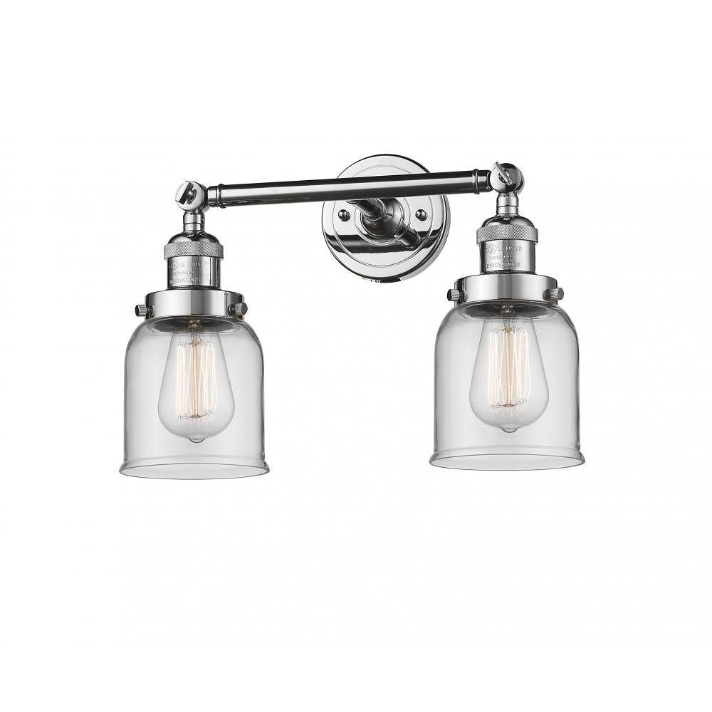Bell - 2 Light - 16 inch - Polished Chrome - Adjustable Bath Vanity Light