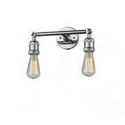 Bare Bulb - 2 Light - 11 inch - Polished Chrome - Adjustable Bath Vanity Light