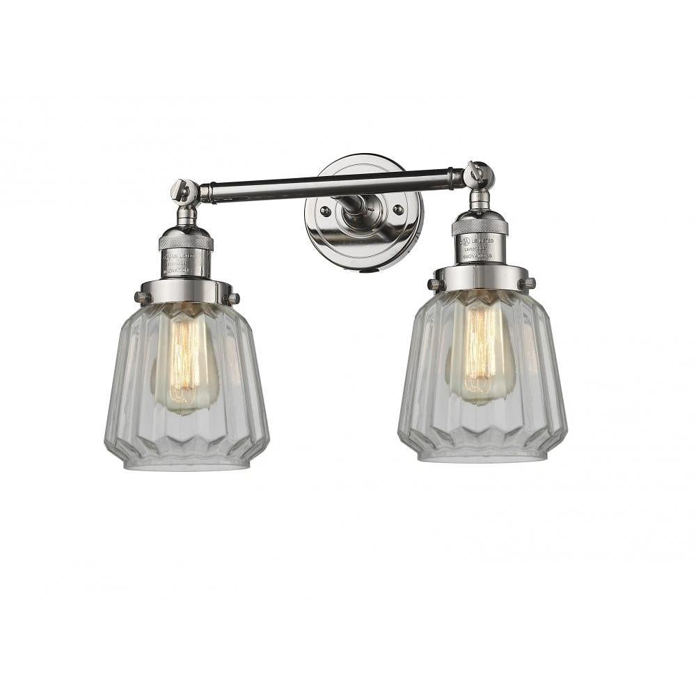 Chatham - 2 Light - 16 inch - Polished Nickel - Adjustable Bath Vanity Light
