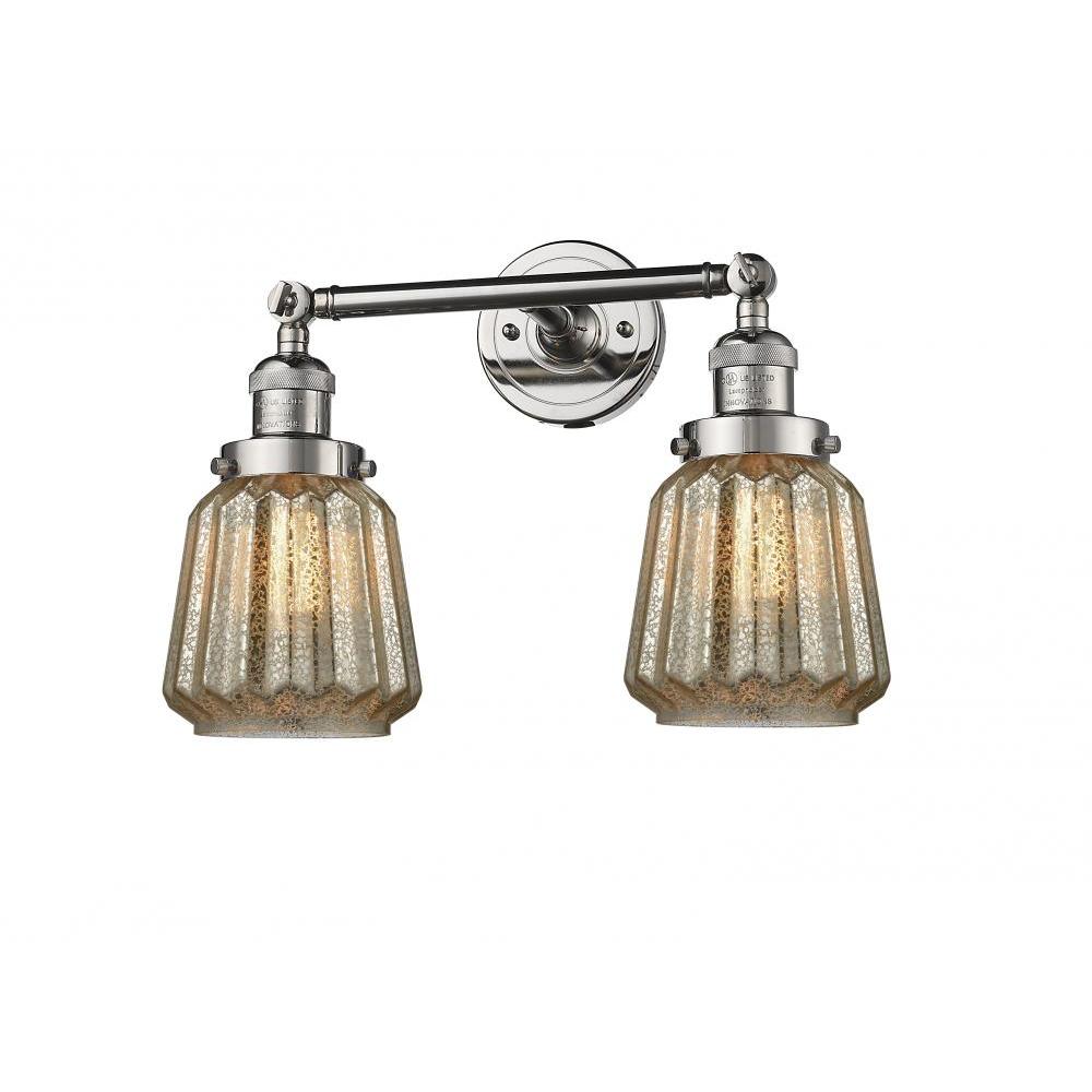 Chatham - 2 Light - 16 inch - Polished Nickel - Adjustable Bath Vanity Light