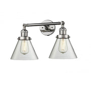 Cone - 2 Light - 18 inch - Polished Nickel - Adjustable Bath Vanity Light
