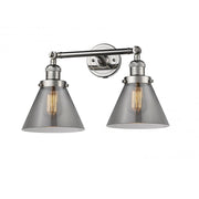 Cone - 2 Light - 18 inch - Polished Nickel - Adjustable Bath Vanity Light
