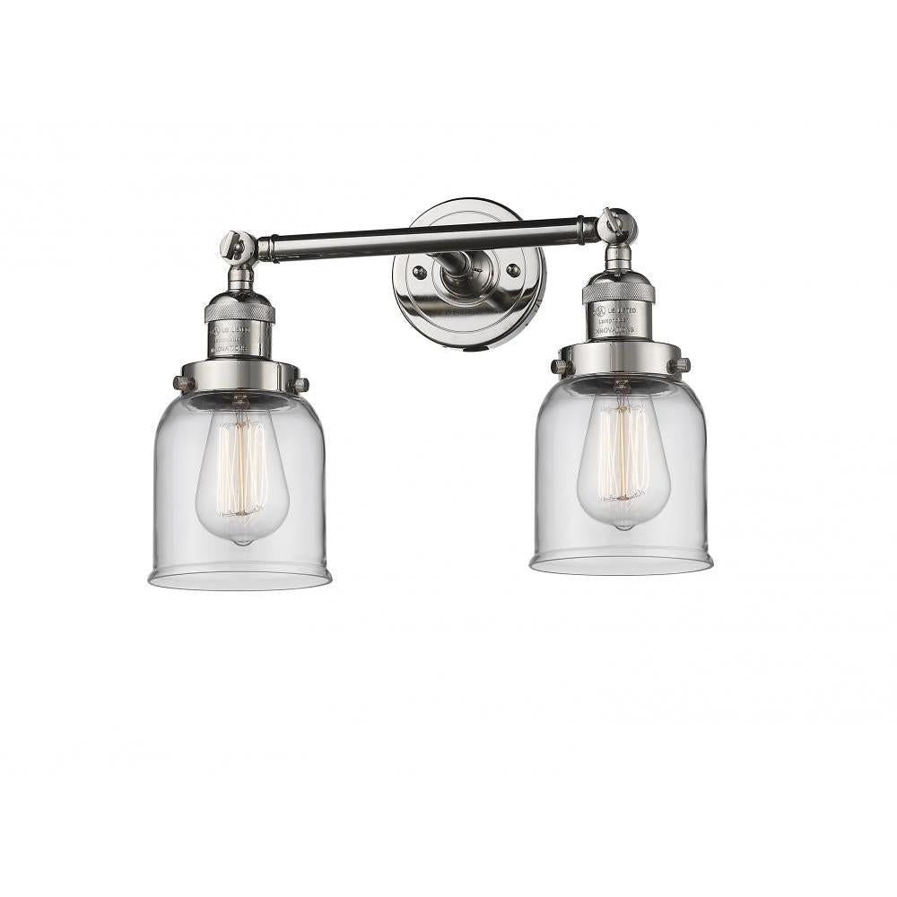Bell - 2 Light - 16 inch - Polished Nickel - Adjustable Bath Vanity Light