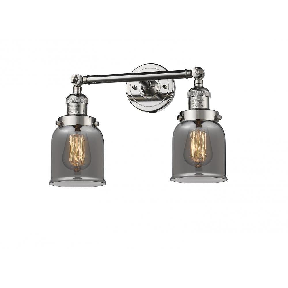 Bell - 2 Light - 16 inch - Polished Nickel - Adjustable Bath Vanity Light