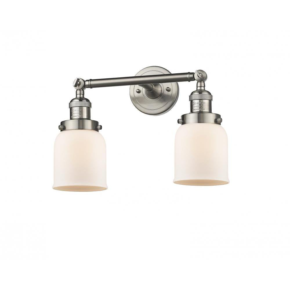 Bell - 2 Light - 16 inch - Brushed Satin Nickel - Adjustable Bath Vanity Light