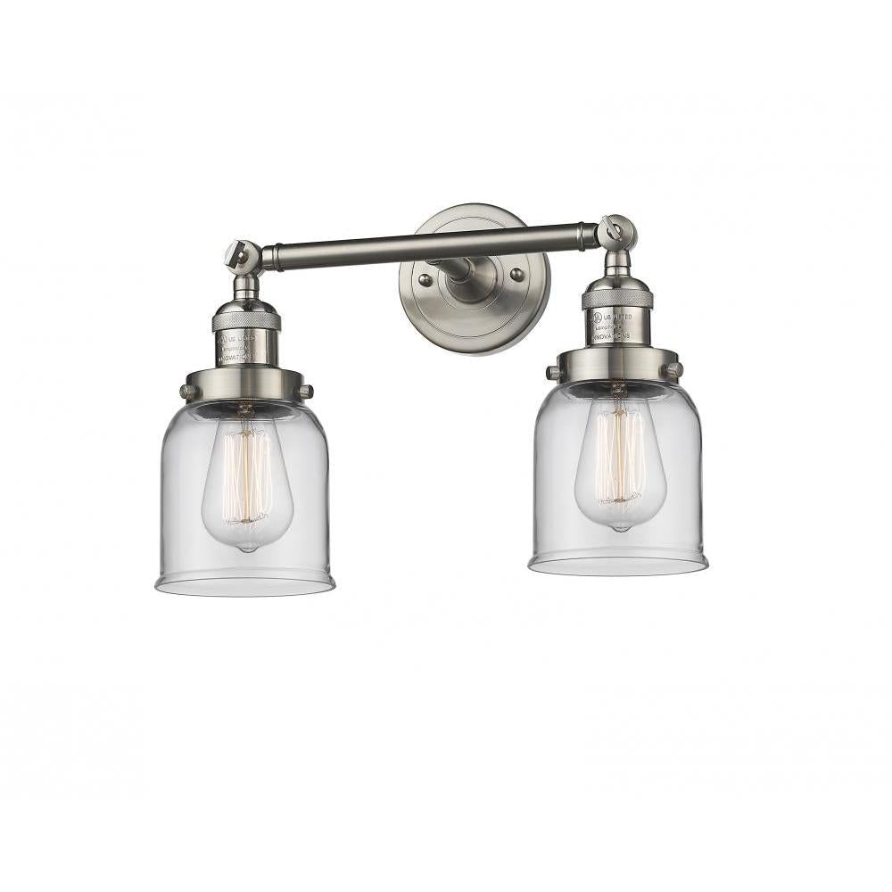 Bell - 2 Light - 16 inch - Brushed Satin Nickel - Adjustable Bath Vanity Light