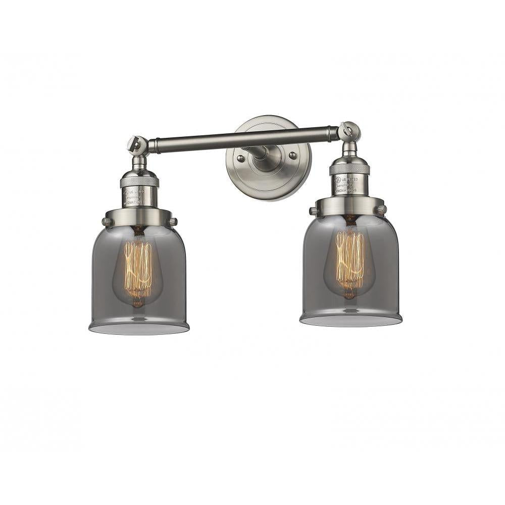 Bell - 2 Light - 16 inch - Brushed Satin Nickel - Adjustable Bath Vanity Light