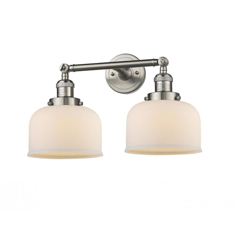 Bell - 2 Light - 19 inch - Brushed Satin Nickel - Adjustable Bath Vanity Light