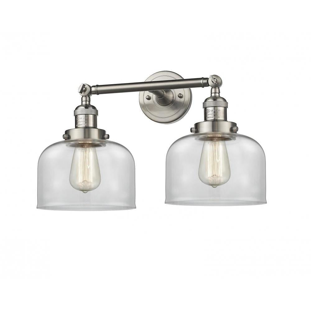 Bell - 2 Light - 19 inch - Brushed Satin Nickel - Adjustable Bath Vanity Light