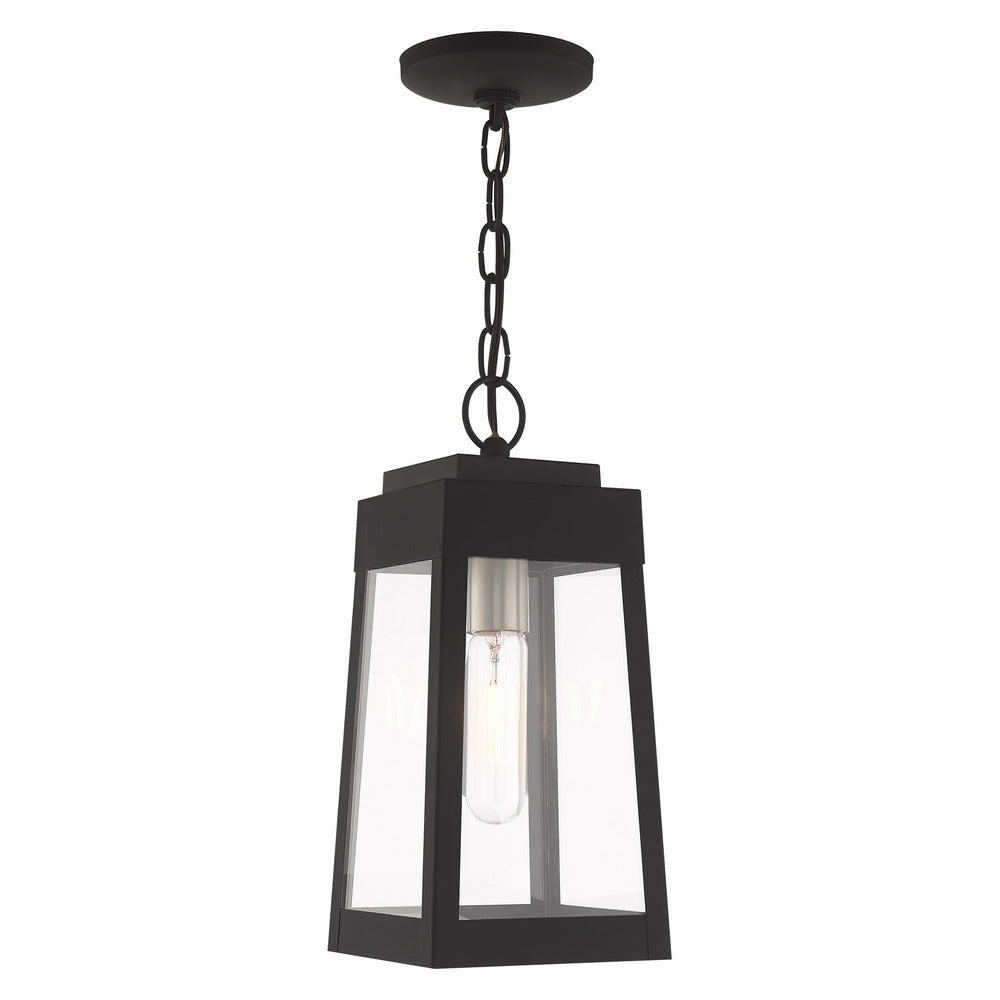 Livex Lighting OSLO 20854-04 Pendant Transitional - Black With Brushed Nickel Finish Candle