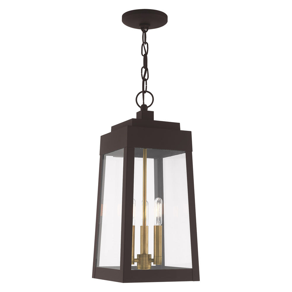 Livex Lighting OSLO 20857-07 Pendant Transitional - Bronze With Antique Brass Finish Candles