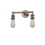 Bare Bulb - 2 Light - 11 inch - Antique Copper - Adjustable Bath Vanity Light