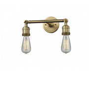 Bare Bulb - 2 Light - 11 inch - Brushed Brass - Adjustable Bath Vanity Light