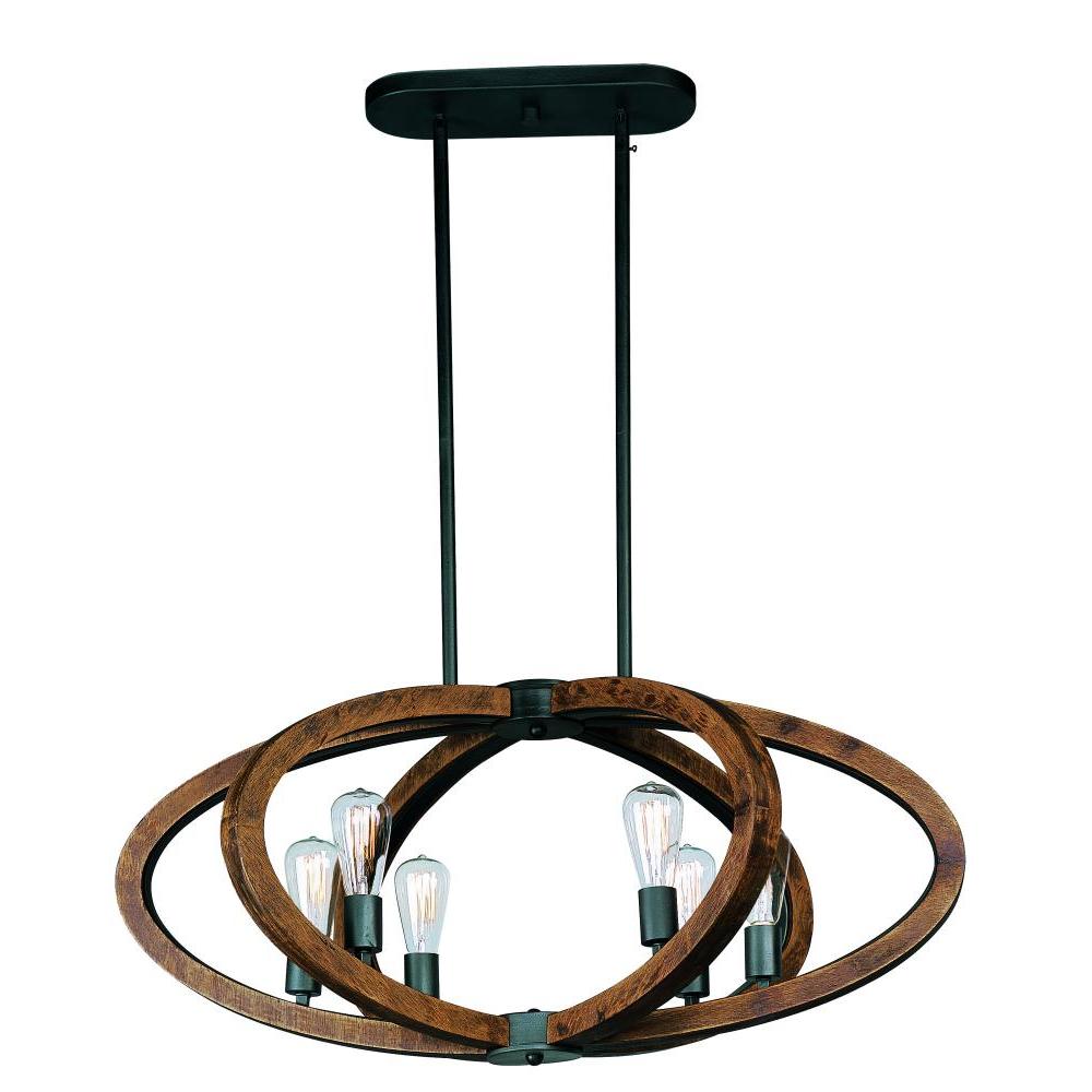 Bodega Bay 36.5 Inch 6 Light Pendant – Anthracite