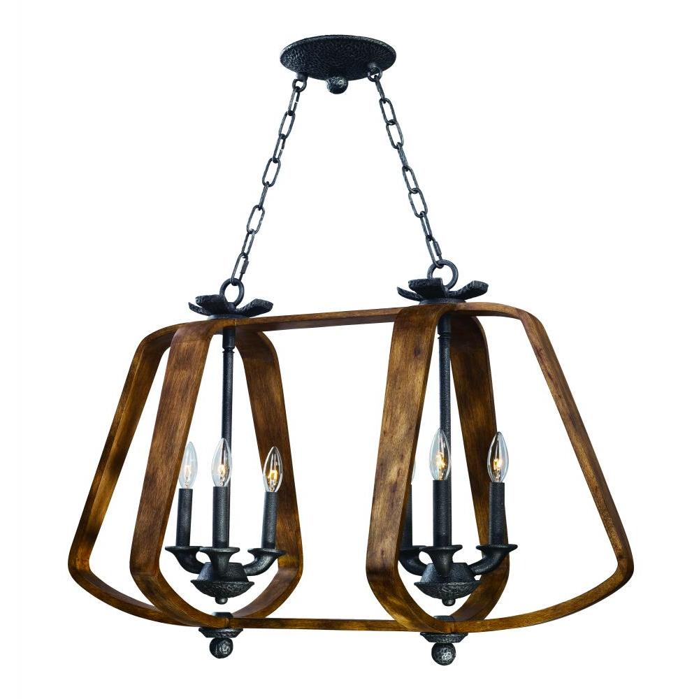 Road House 19 Inch Linear Pendant – Barn Wood / Iron Ore