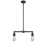 Bare Bulb - 2 Light - 8 inch - Oil Rubbed Bronze - Stem Hung - Adjustable Island Light