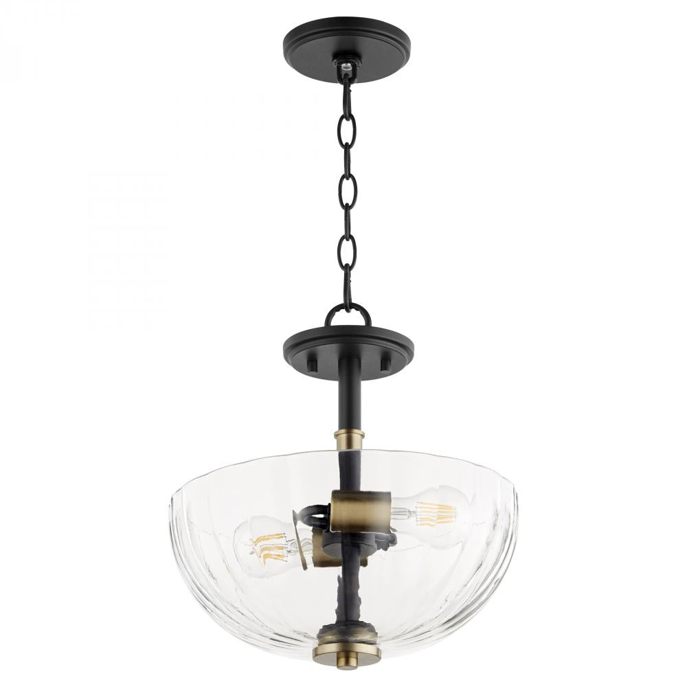 Quorum Monarch 210-6980 Dual Mount - Textured Black W/ Aged Brass