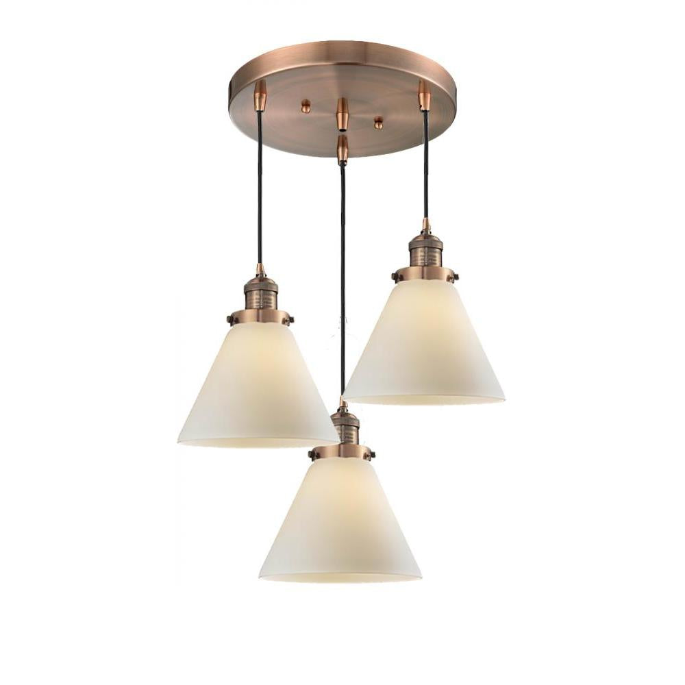 Large Cone 3 Light Multi-Pendant