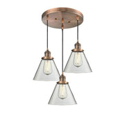 Large Cone 3 Light Multi-Pendant