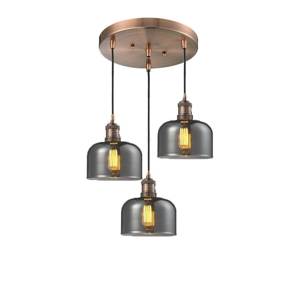 Large Bell 3 Light Multi-Pendant