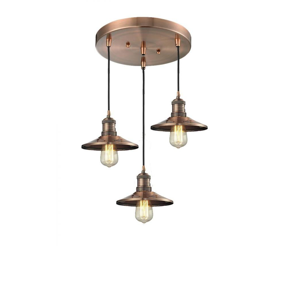 Railroad 3 Light Multi-Pendant