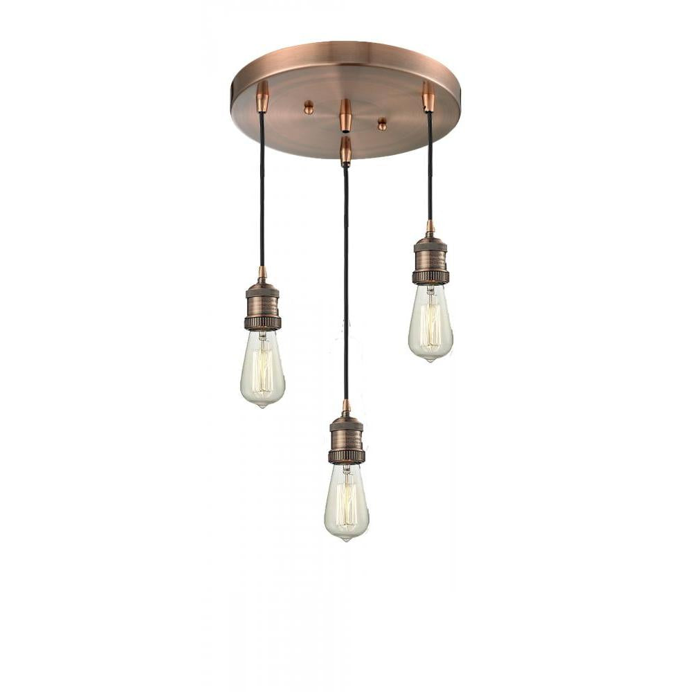 Bare Bulb 3 Light Multi-Pendant