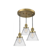 Large Cone 3 Light Multi-Pendant