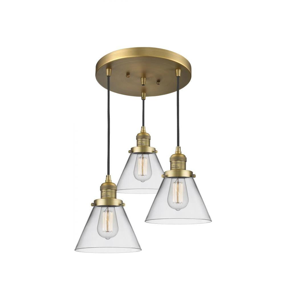 Large Cone 3 Light Multi-Pendant