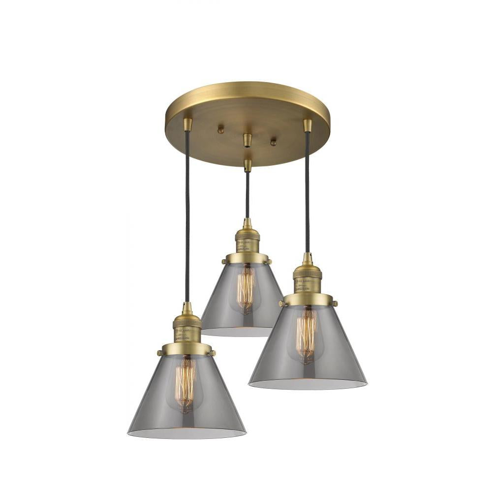 Large Cone 3 Light Multi-Pendant