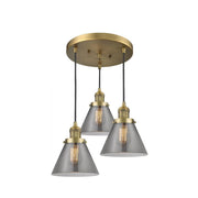 Large Cone 3 Light Multi-Pendant
