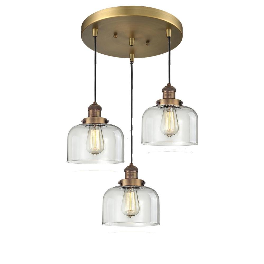 Large Bell 3 Light Multi-Pendant
